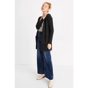 Madewell Donegal Kent Charcoal Flecked Open Front Cardigan Sweater NWT Womens XS